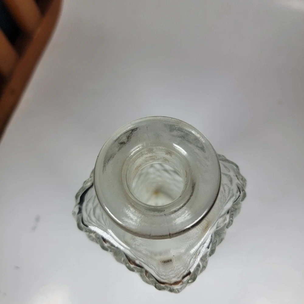 Vintage Cut  diamond Glass Decanter with Cork Stopper-Very Elegant/Rare